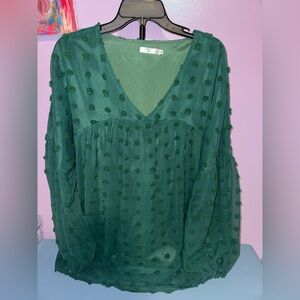 Chic Forest Green Women's Blouse